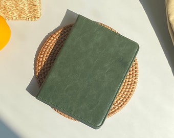 Dark Green Leather All New Kindle Case Kindle Cover, Personalized Kindle Case, Custom Name Folio Case Cover for Kindle Paperwhite 2019-2022