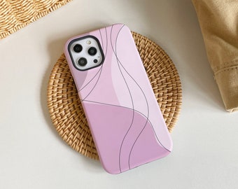 Fantasy Purple Wavy Lines iPhone-hoesje, iPhone 15, 15 Pro, 15 Pro Max, iPhone 14 Pro Max, iPhone 14 13 12 11 Pro, iPhone XS Max, Phone Cover