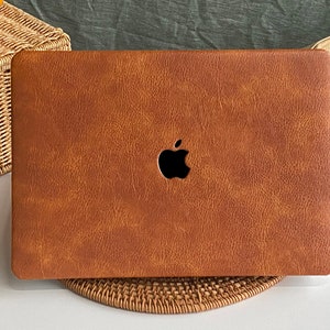 Vintage bruin lederen MacBook-hoes beschermhoes voor Macbook Pro 14-hoes Macbook Air 13-hoes Pro 13-hoes, Pro 15, Pro 16, MacBook Pro-hoes