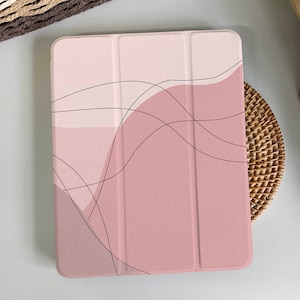 Pink Cross Line Magnetic Smart Case Cover iPad 9 Case, iPad Mini 6 iPad Air iPad Pro 2021 Case, iPad Air 5 Air 4 iPad Pro 11 Case
