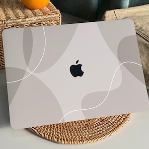 Simple Line Gray  MacBook Case Protect Cover for Macbook Pro 14 Case Macbook Air 13 Case Pro 13 Case, Pro 15, Pro 16, 2020 Macbook Case