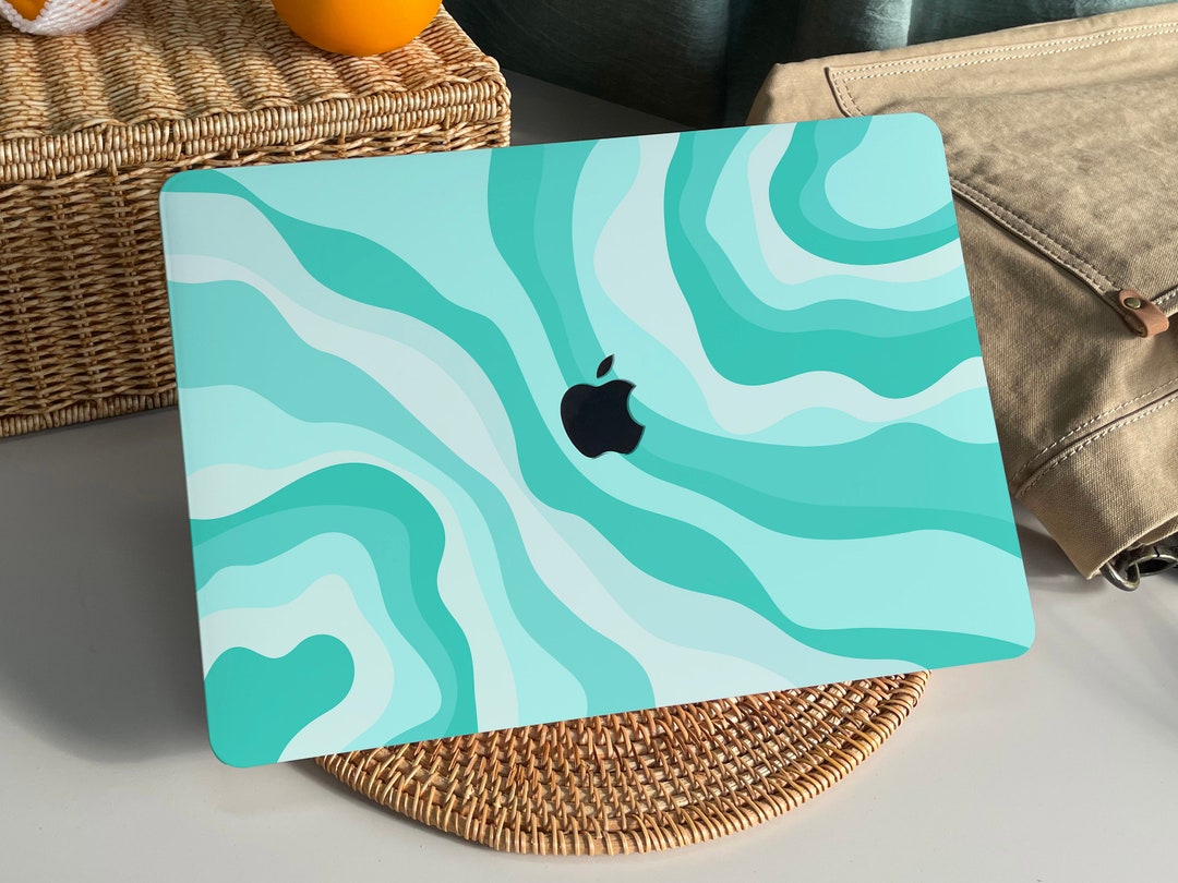 Light Sea Green Gradient Waves MacBook Case Protect Cover for MacBook ...