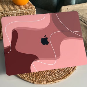 Berry Red Line Art MacBook Case Protect Cover for Macbook Pro 14 Case Macbook Air 13 Case Pro 13 Case, Pro 15, Pro 16, 2020 Macbook Pro Case