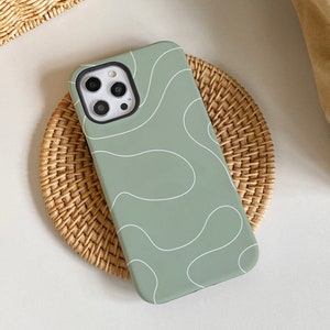 Matcha Line Aesthetics iPhone Case, iPhone 15, 15 Pro, 15 Pro Max, iPhone 14 Pro Max, iPhone 14 13 12 11 Pro, iPhone XR XS Max, Phone Cover