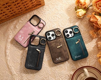 Personalized Leather iPhone Case For iPhone 15, 15 Pro, 15 Pro Max, iPhone 14 Pro Max, iPhone 14 13 12 11 Pro, iPhone XR XS Max, Phone Cover