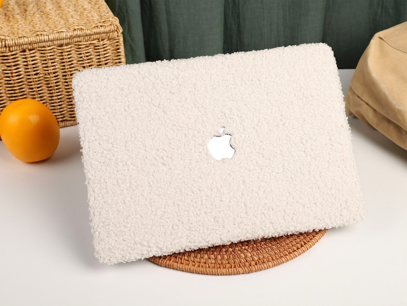 Beige Plush MacBook Case Protect Cover for MacBook Pro 14 Case MacBook Air 13 Case Pro 13 Case, Pro 15, Pro 16,Macbook A2991 A2992 A2918Case image 5