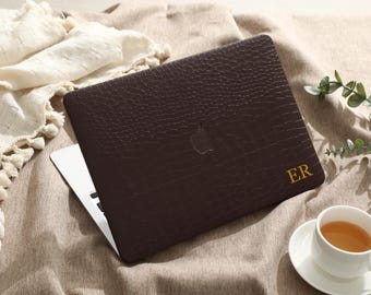 Dunkelbraune Leder MacBook Tasche Protect Cover für MacBook Pro 14 Case, MacBook Air 13 Case Pro 13 Case, Pro 15, Pro 16, Macbook Pro Case