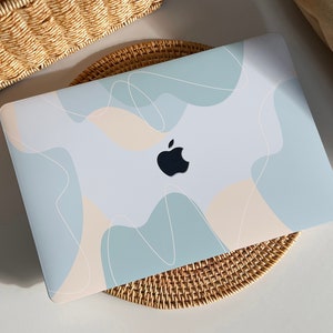 Light Blue Line Art MacBook Case Protect Cover for Macbook Pro 14 Case Macbook Air 13 Case Pro 13 Case, Pro 15, Pro 16, Macbook Pro Case