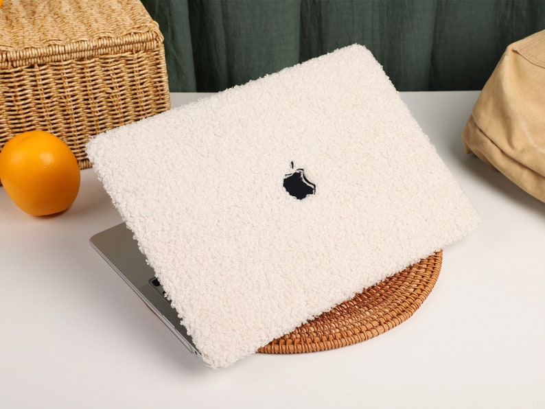 Beige Plush MacBook Case Protect Cover for MacBook Pro 14 Case MacBook Air 13 Case Pro 13 Case, Pro 15, Pro 16,Macbook A2991 A2992 A2918Case image 2