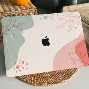 Sage Coral Leaves MacBook Case Protect Cover for Macbook Pro 14 Case Macbook Air 13 Case Pro 13 Case, Pro 15, Pro 16, Macbook Pro Case