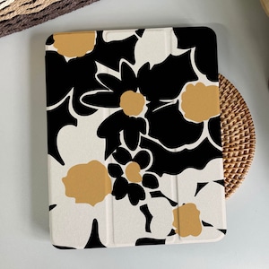 Simple Floral Works Magnetic Smart Case Cover iPad 9 Case, iPad Mini 6 iPad Air iPad Pro 2021 Case, iPad Air 5 Air 4 iPad Pro 11 Case