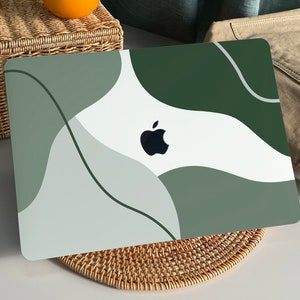 Elegant Dark Green Beach MacBook Case Protect Cover for Macbook Pro 14 Case Macbook Air 13 Case Pro 13 Case, Pro15, Pro 16, Macbook Pro Case