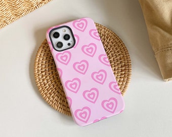 Pink Hearts Arrangement iPhone Case, iPhone 15, 15 Pro, 15 Pro Max, iPhone 14 Pro Max, iPhone 14 13 12 11 Pro, iPhone XR XS Max, Phone Cover