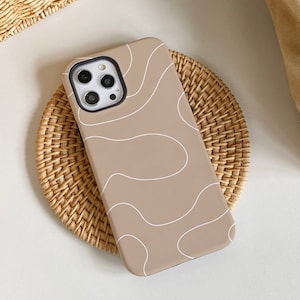Coffee Line Aesthetics iPhone Case, iPhone 15, 15 Pro, 15 Pro Max, iPhone 14 Pro Max, iPhone 14 13 12 11 Pro, iPhone XR XS Max, Phone Cover