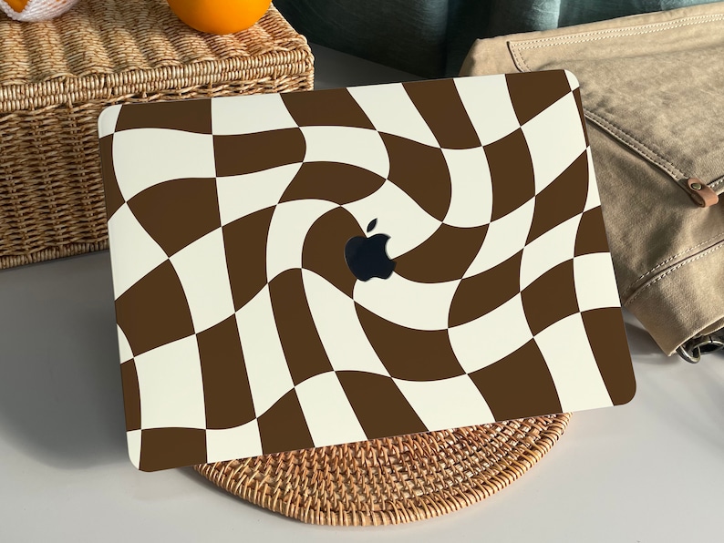 Distorted Brown Checkerboard MacBook Case Protect Cover for MacBook Pro ...