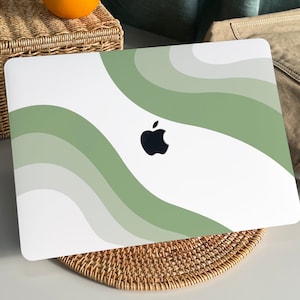 Soft Gradient Green MacBook Case Protect Cover for Macbook Pro 14 Case Macbook Air 13 Case Pro 13 Case, Pro15, Pro 16, 2020 Macbook Pro Case