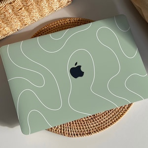 Matcha Line Aesthetics MacBook Case Protect Cover for Macbook Pro 14 Case Macbook Air 13 Case Pro 13 Case, Macbook Pro 15, Pro 16 Case