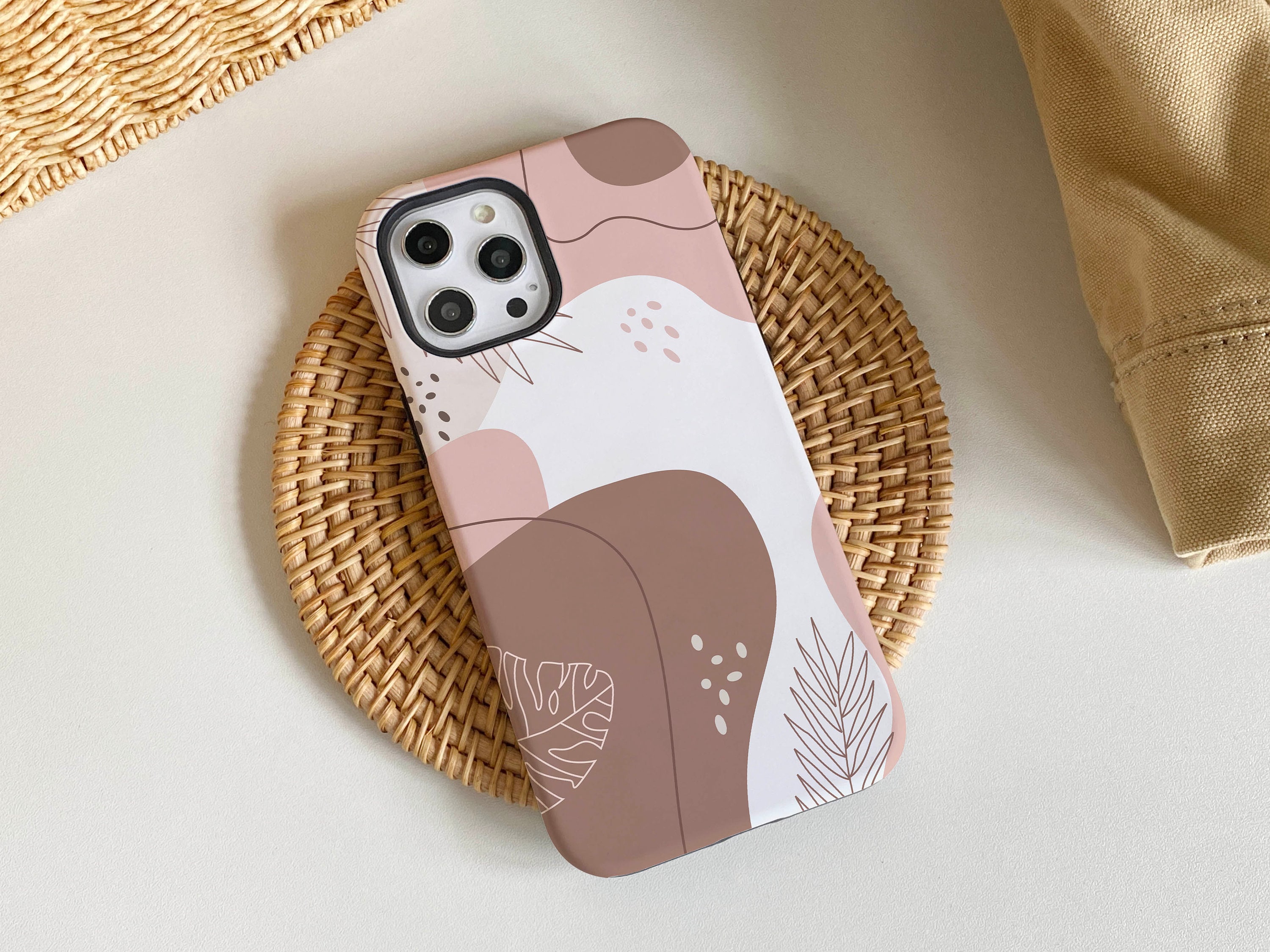 Pink Autumn Leaves iPhone Case, iPhone 15, 15 Pro, 15 Pro Max, iPhone 14 Pro Max, iPhone 14 13 12 11 Pro, iPhone XR XS Max, Phone Cover