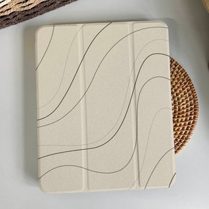 Beige Desert Line Aesthetics Magnetic Smart Case Cover iPad 9 Case, iPad Mini 6 iPad Air iPad Pro 2021 Case, iPad Air 5 Air 4