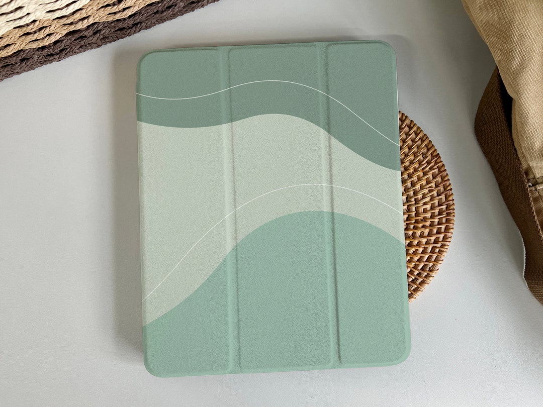 Green Geometric Case Green Geometry Art Magnetic Smart Case Cover iPad 9 Case, iPad Mini 6 ...