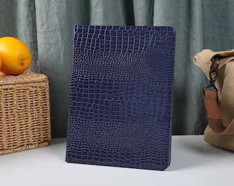 Dark Blue Crocodile Leather Magnetic Smart Case Cover iPad 9 Case iPad Mini 6 iPad Air iPad Pro 2021 Case, iPad Air 5 Air 4 iPad Pro 11 Case
