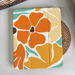 Vivid Flower Magnetic Smart Case Cover iPad 9 Case, iPad Mini 6 iPad Air iPad Pro 2021 Case, iPad Air 5 Air 4 iPad Pro 11 Case Custom Name
