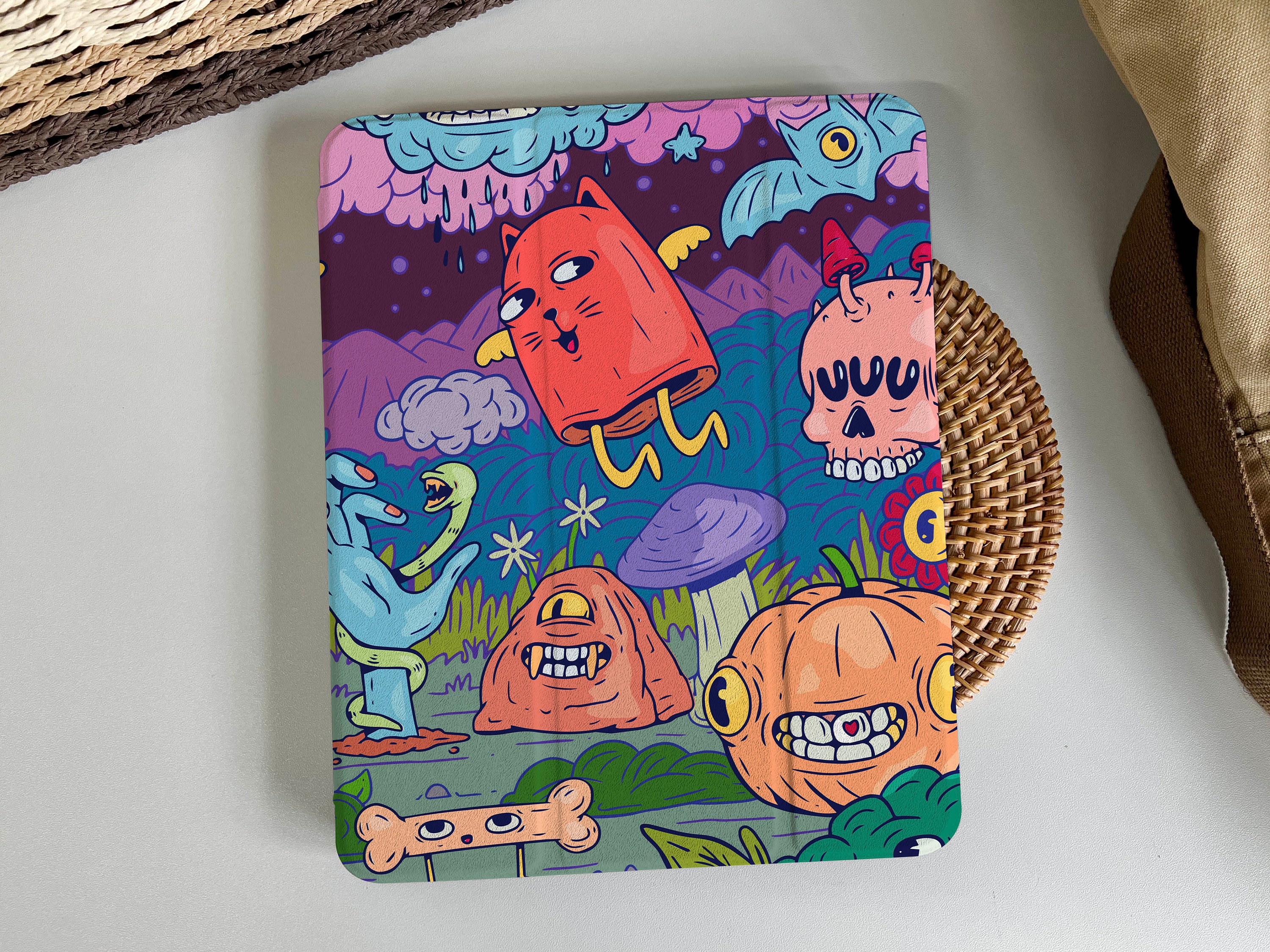 Funny Monsters Magnetic Smart Case Cover iPad 9 Case, iPad Mini 6