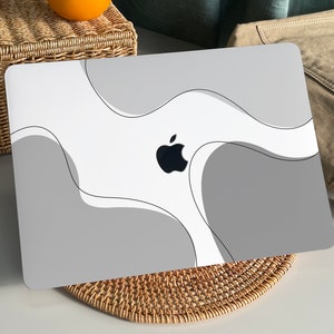 Kunst gebogen lijn strepen MacBook Case Bescherm Cover voor Macbook Pro 14 Case Macbook Air 13 Case Pro 13 Case, Pro 15, Pro 16, MacBook Pro Case