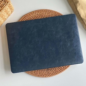 Dark Blue Leather MacBook Case Protect Cover for Macbook Pro 14 Case Macbook Air 13 Case Pro 13 Case, Pro 15, Pro 16, Macbook Pro Case