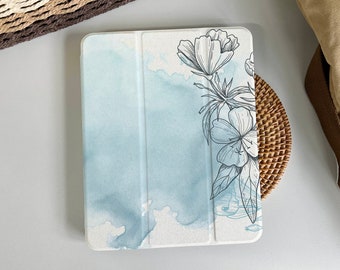 Pale Wash Painting Magnetic Smart Case Cover iPad 9 Case, iPad Mini 6 iPad Air iPad Pro 2021 Case, iPad Air 5 Air 4 iPad Pro 11 Case