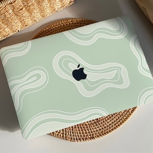 Green Contours MacBook Case Protect Cover for Macbook Pro 14 Case Macbook Air 13 Case Pro 13 Case, Pro 15, Pro 16, Macbook Pro Case