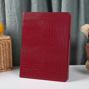 Red Crocodile Leather Magnetic Smart Case Cover iPad 9 Case, iPad Mini 6 iPad Air iPad Pro 2021 Case, iPad Air 5 Air 4 iPad Pro 11 Case