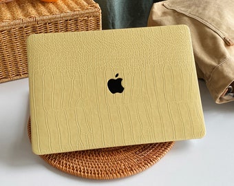 Daisy Yellow Embossed MacBook Case Protect Cover for Macbook Pro 14 Case Macbook Air 13 Case Pro 13 Case, Pro 15, Pro 16, Macbook Pro Case