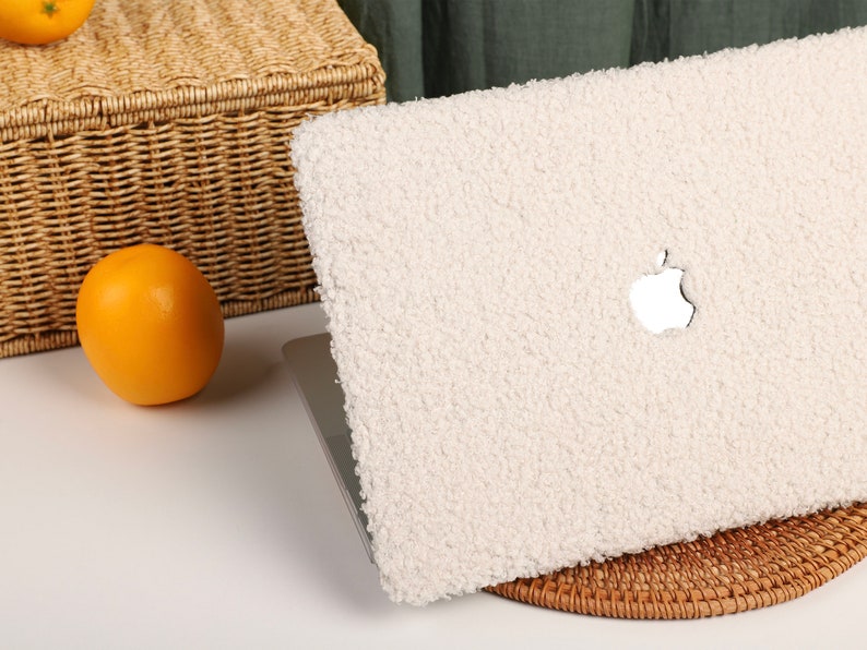 Beige Plush MacBook Case Protect Cover for MacBook Pro 14 Case MacBook Air 13 Case Pro 13 Case, Pro 15, Pro 16,Macbook A2991 A2992 A2918Case image 3