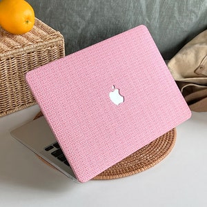 Pink Weave Pattern MacBook Case Protect Cover for MacBook Pro 14 Case MacBook Air 13 Case Pro 13 Case, Pro 15, Pro 16, MacBook Case image 4