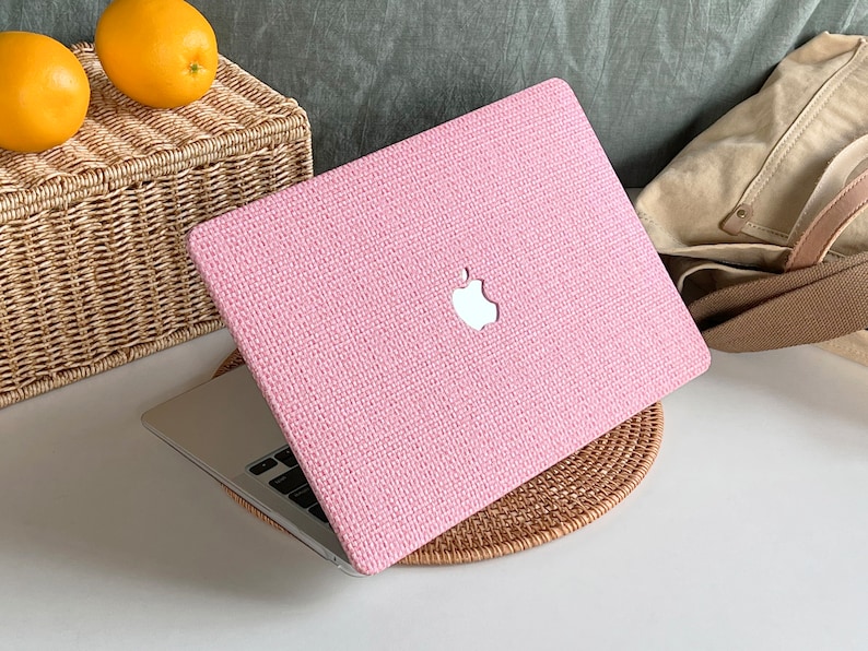 Pink Weave Pattern MacBook Case Protect Cover for MacBook Pro 14 Case MacBook Air 13 Case Pro 13 Case, Pro 15, Pro 16, MacBook Case image 4