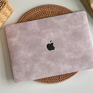 Overcast Grey Leather MacBook Case Protect Cover for Macbook Pro 14 Case Macbook Air 13 Case Pro 13 Case, Pro 15, Pro 16, Macbook Pro Case