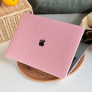 Pink Weave Pattern MacBook Case Protect Cover for MacBook Pro 14 Case MacBook Air 13 Case Pro 13 Case, Pro 15, Pro 16, MacBook Case image 5