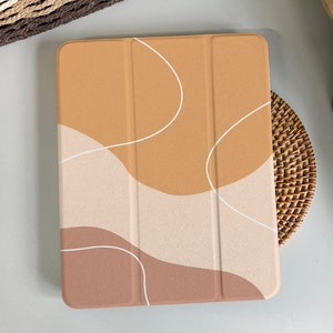 Linea pastello astratto magnetico Smart Case Cover iPad 9 Case, iPad Mini 6 iPad Air iPad Pro 2021 Case, iPad Air 5 Air 4 iPad Pro 11 Case