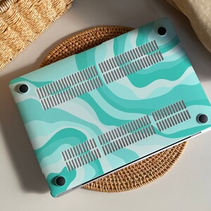 Light Sea Green Gradient Waves MacBook Case Protect Cover for MacBook ...