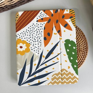 Patch Leaves Design Magnetic Smart Case Cover iPad 9 Case, iPad Mini 6 iPad Air iPad Pro 2021 Case, iPad Air 5 Air 4 iPad Pro 11 Case