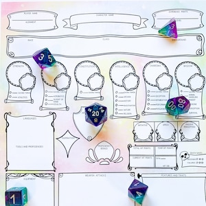 Rainbow Swirl Character Sheet DnD 5e