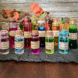 Potion Bottle Décor, Mini Potion Vials, Small Potions, Magic Potions, Decorative Vials, Mini Potions, Potion Bottles