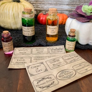 Potion Labels Digital Download, Apothecary Labels, Halloween Party, Halloween Digital Download, Halloween Label, Potion Bottle Label
