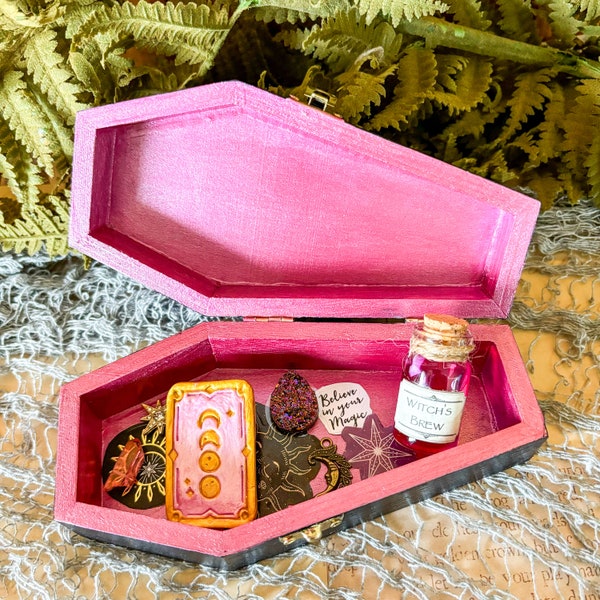 Witchy Coffin Gift Box, Witch Box, Coffin Box, Celestial Witch, Trinket Box, Mystical Gift Box