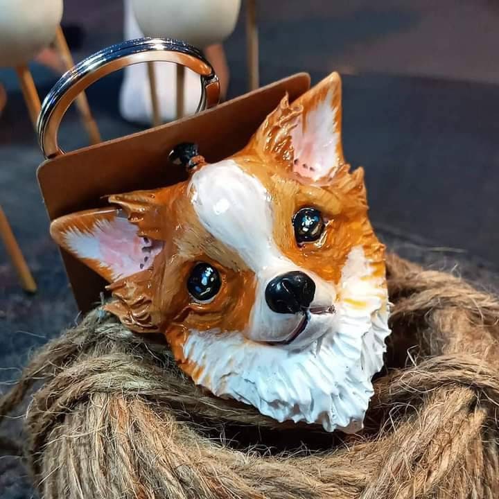 Dog Keychain Handmade using Polymer Clay Etsy