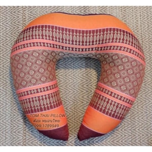 Handmade Thai Khit Neck Pillow 100 % Natural Kapok Filling Traditional Comfort for Travel and Home Unique Artisan Craft Gift from Thailand