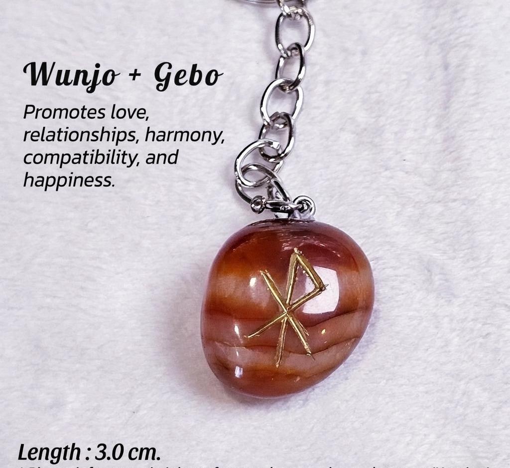 Wunjo Gebo Bindrune Amulet for Love and Happiness, Relationship