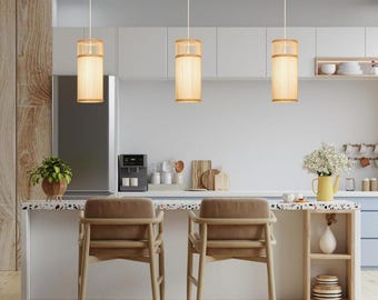 Handmade Bamboo Pendant Light: Wabi Sabi Japandi Chandelier