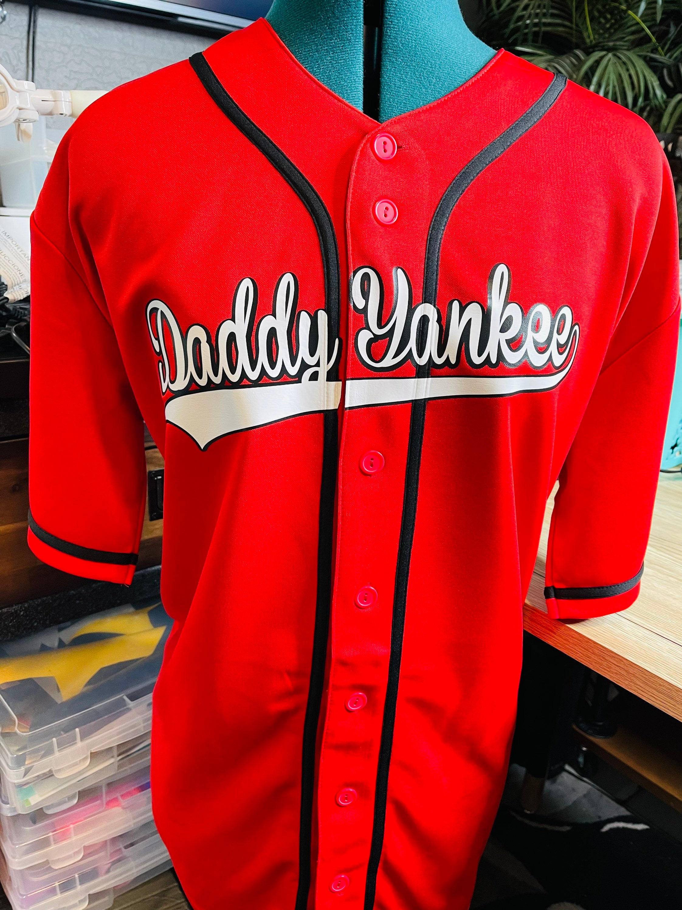 PattyDesignsANDCo Red Daddy Yankee Jersey